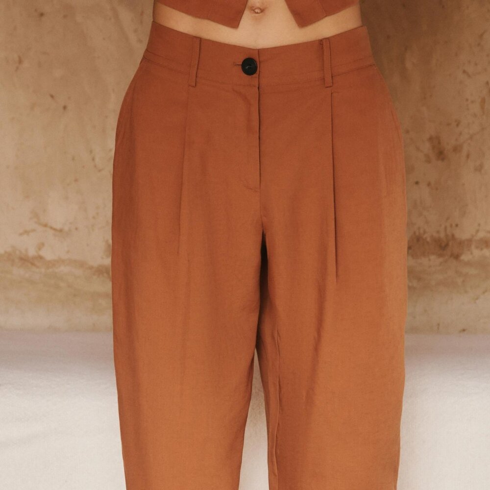 ZARA NWT PLEATED ELASTIC WAIST PANTS